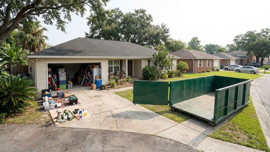 Quick roll-off dumpster rental Chalmette LA for a home cleanout with furniture and household waste