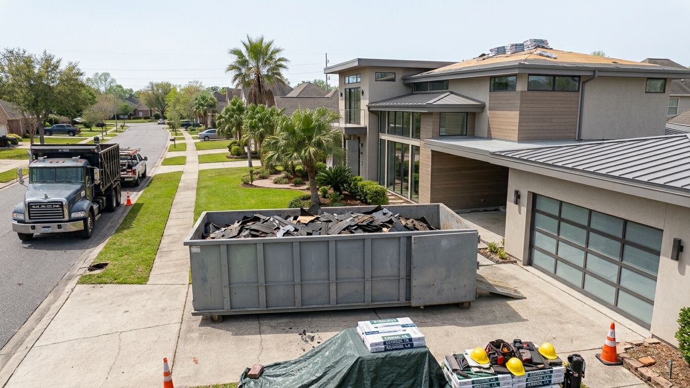 Expert Roofing Dumpster Rental in Kenner LA for roof tear-off cleanup